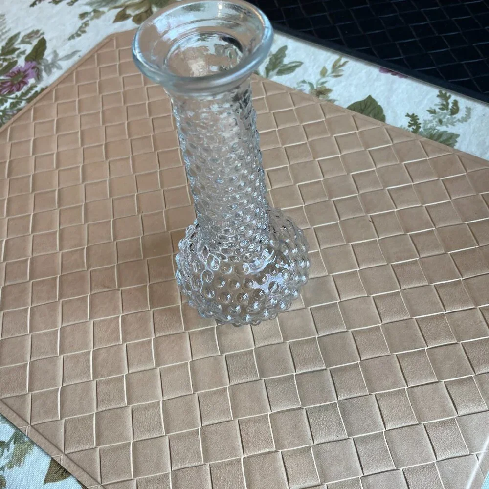 Vintage E. O. Brody Hobnail Clear Glass Bud Vase 7 1/2